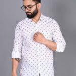 Modern Floral Printed Cotton Casual Shirt