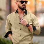 Maniac Classic Fit Striped Spread Collar Cotton Shirt