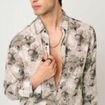 VASTRADO Men Classic Cutaway Collar Floral Printed Slim Fit Casual Shirt