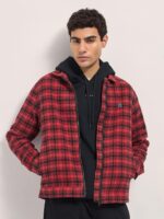 Men Checked Lightweight Outdoor Pure Cotton Bomber Jacket