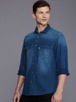 Louis Philippe Jeans Slim Fit Pure Cotton Denim Casual Shirt - Image 2