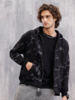 WROGN Men Printed Front-Open Sweatshirt