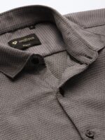 Men Easy Care Grey & Black Self Design Sustainable Formal Shirt - Image 3